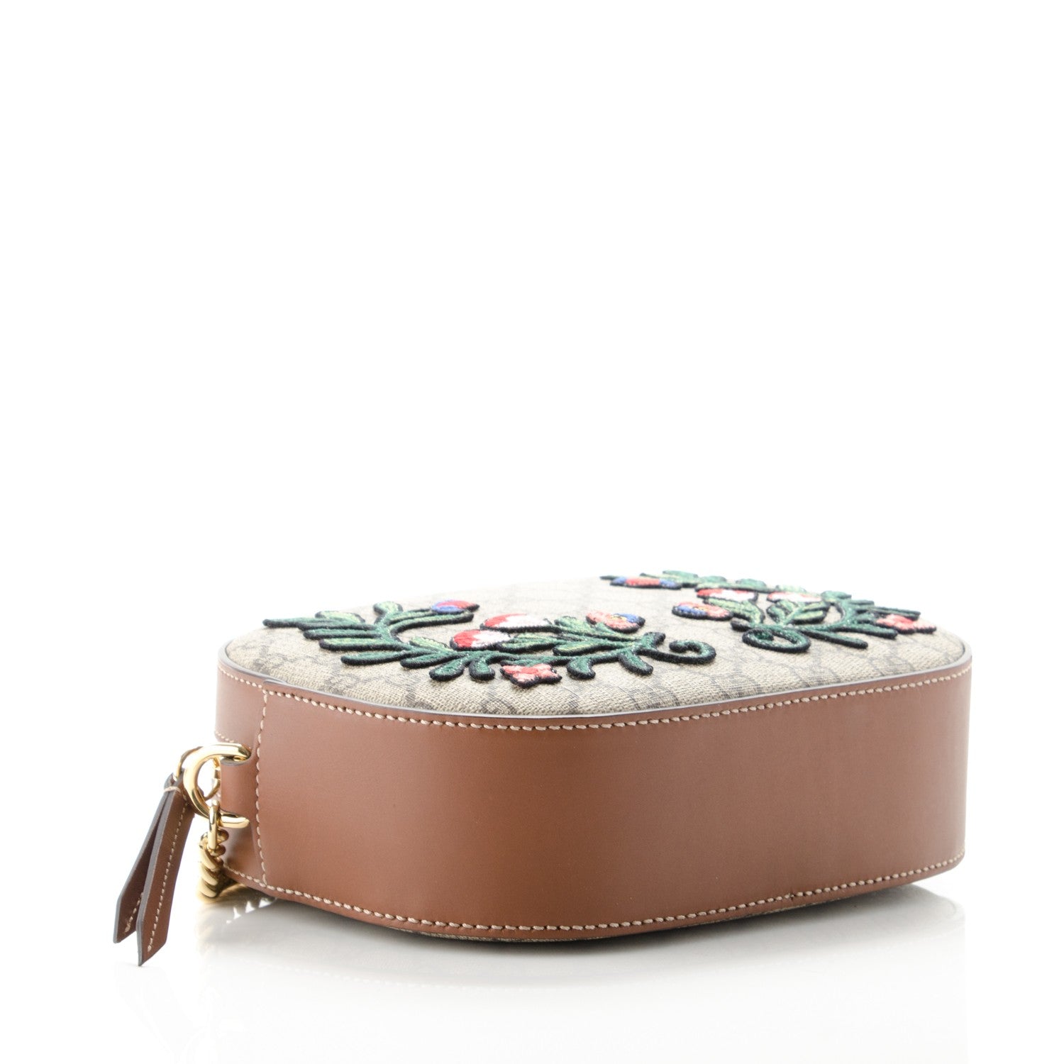 Gucci GG Supreme Monogram Floral Embroidered Mini Chain Shoulder Bag Beige Tuscany 4 of 6