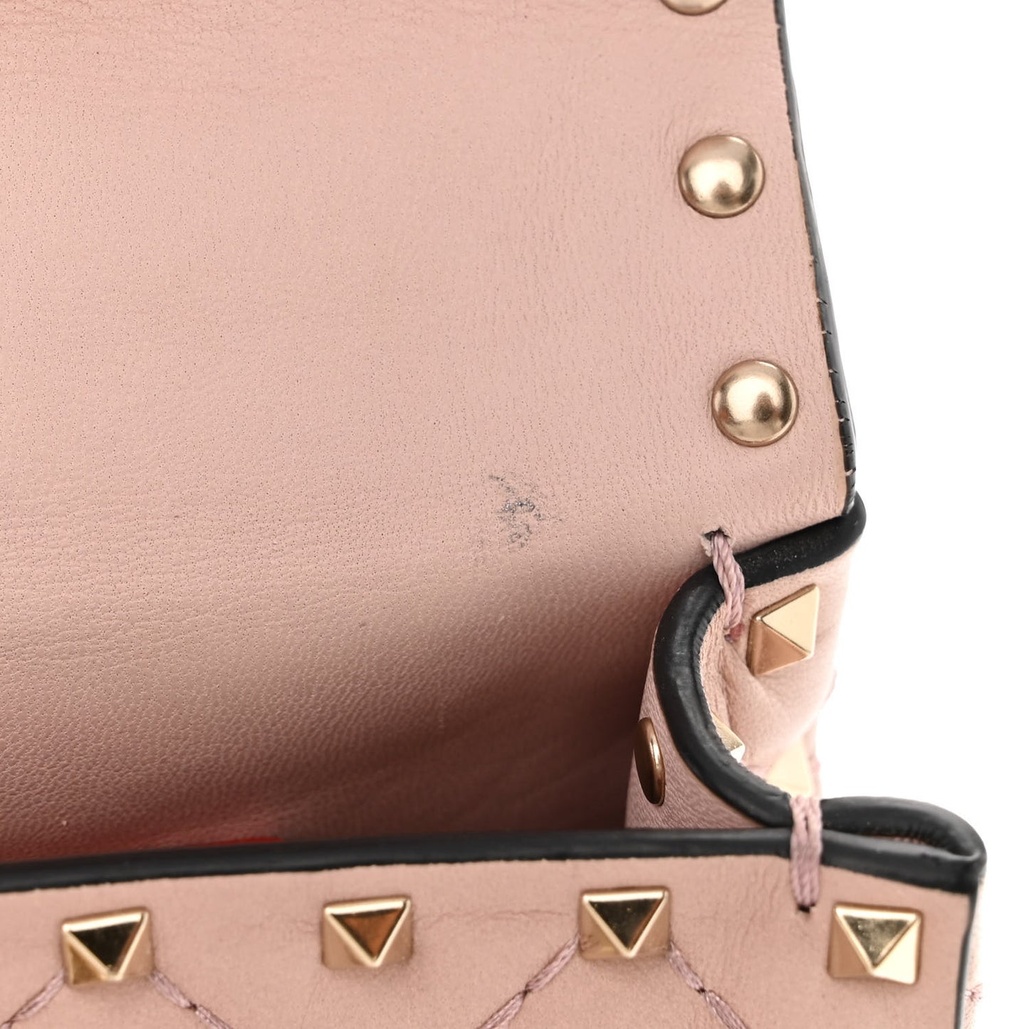 Nappa Small Rockstud Spike Shoulder Bag Water Rose