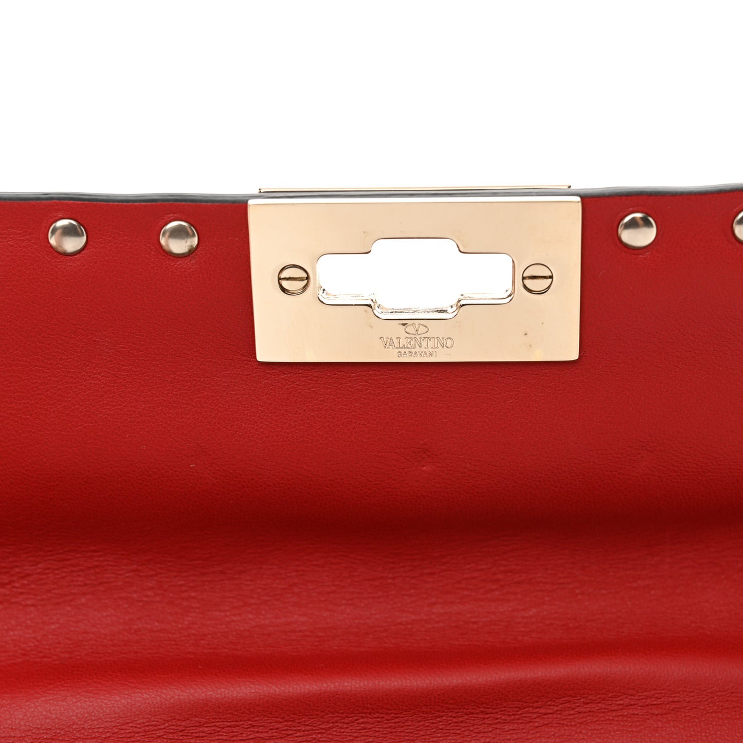 Nappa Small Rockstud Spike Shoulder Bag Rosso Valentino