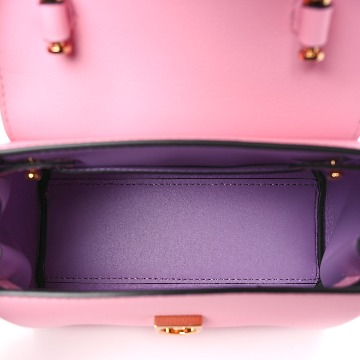 Grained Calfskin Small La Medusa Top Handle Bag Pink