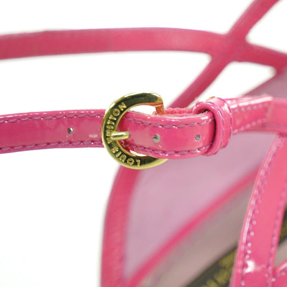 Louis Vuitton Patent Wedge Sandals 37 Rose Pop 8 of 8