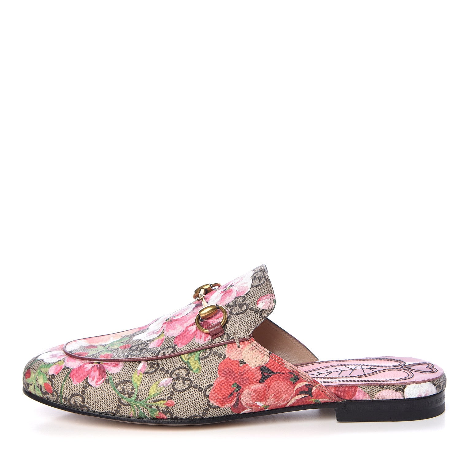 Gucci GG Supreme Monogram Blooms Womens Princetown Slippers 36.5 Beige Multicolor Dry Rose 1 of 11