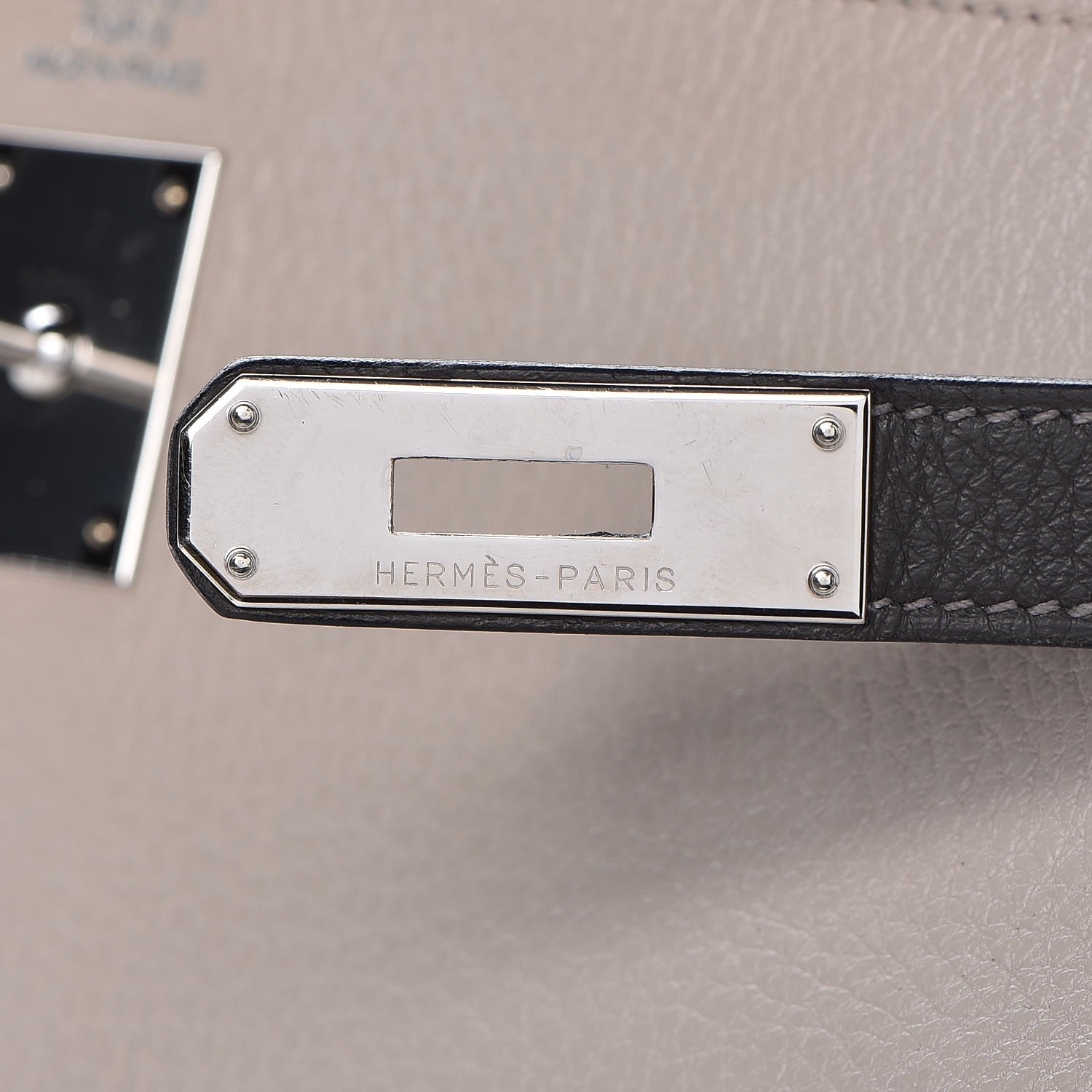 Hermes Taurillon Clemence Tri-color Kelly Retourne 35 Graphite Gris Tourterelle Gris Clair 13 of 36