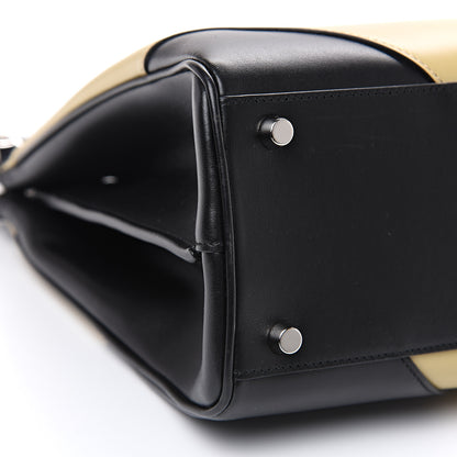 Gucci Smooth Calfskin Diagonal Striped Medium Zumi Top Handle Bag Black Beige 8 of 10