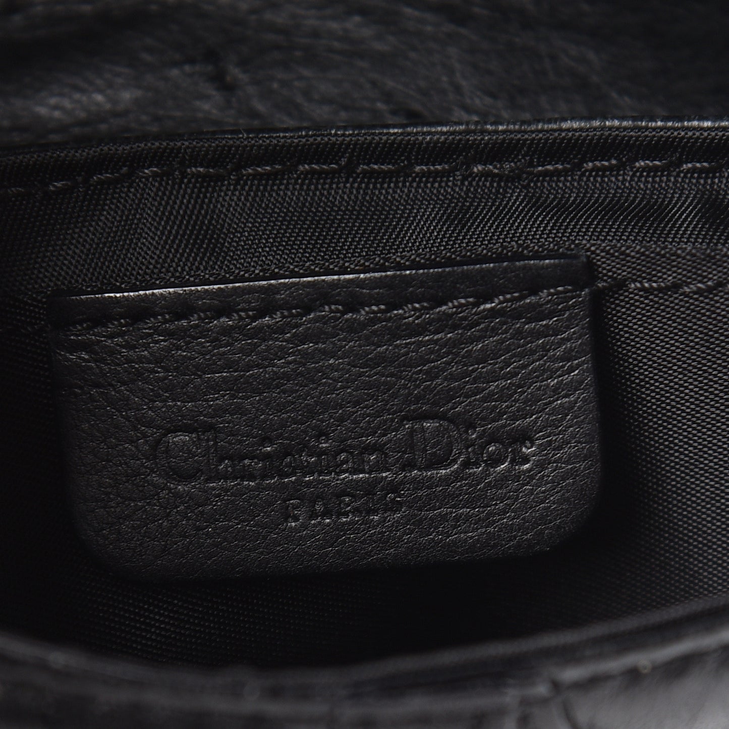 Ostrich Saddle Belt Bag Black