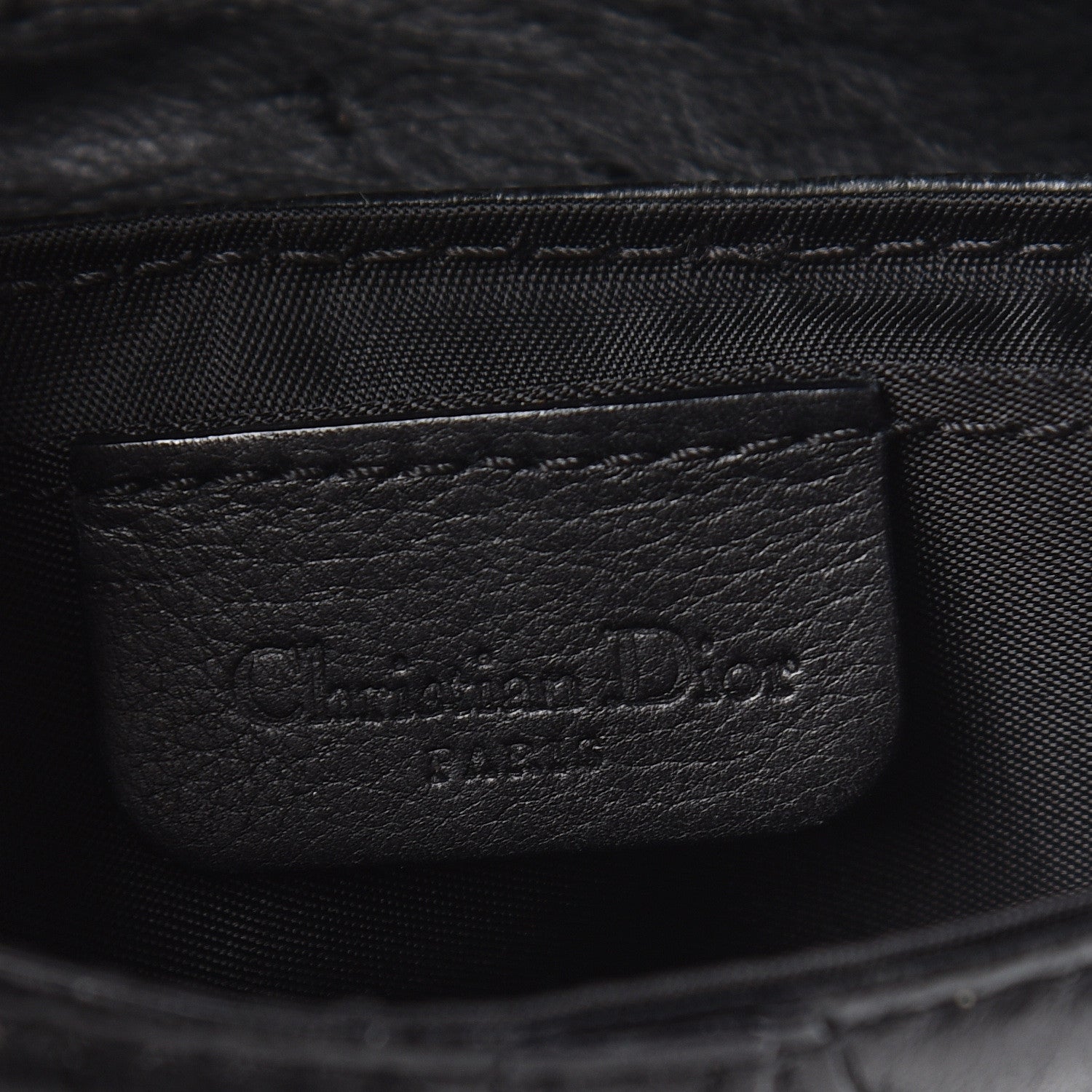 Christian Dior Ostrich Saddle Belt Bag Black 6 of 13