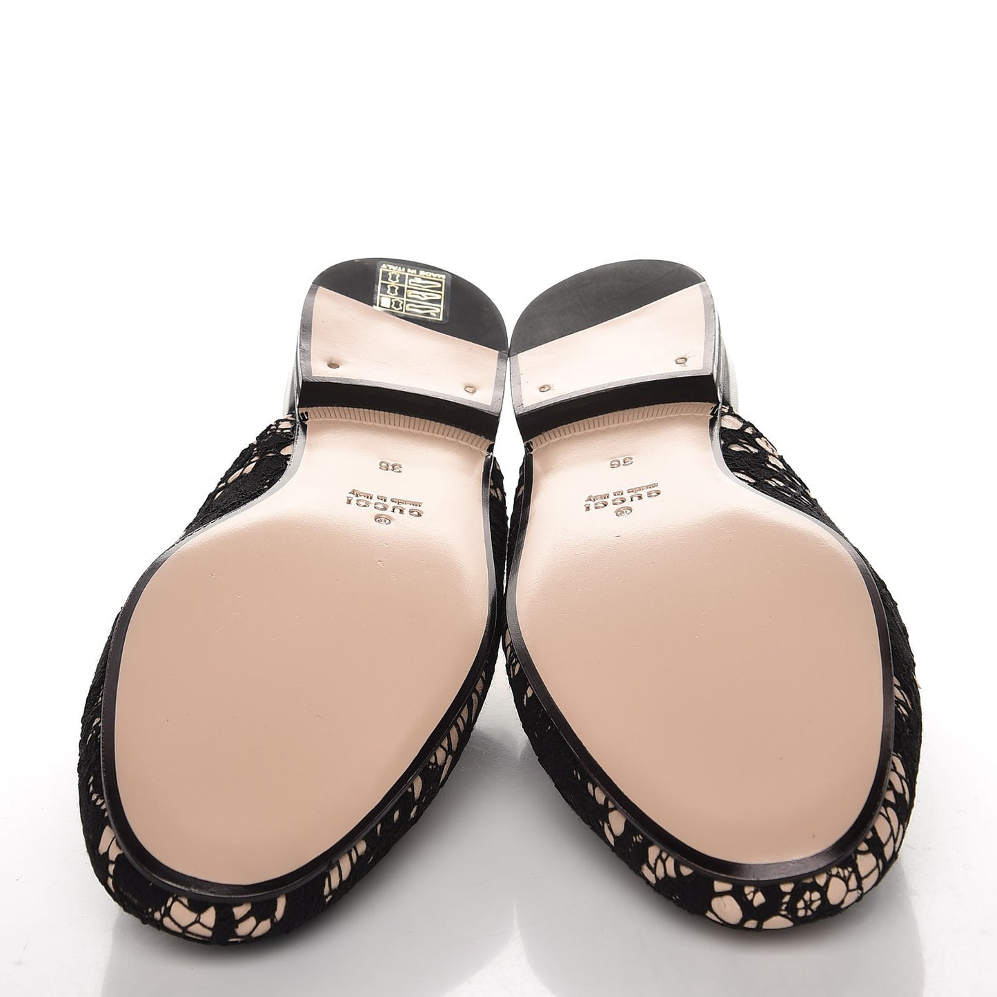 Lace Malaga Kid Womens Princetown Slippers 36 Black Skin Rose