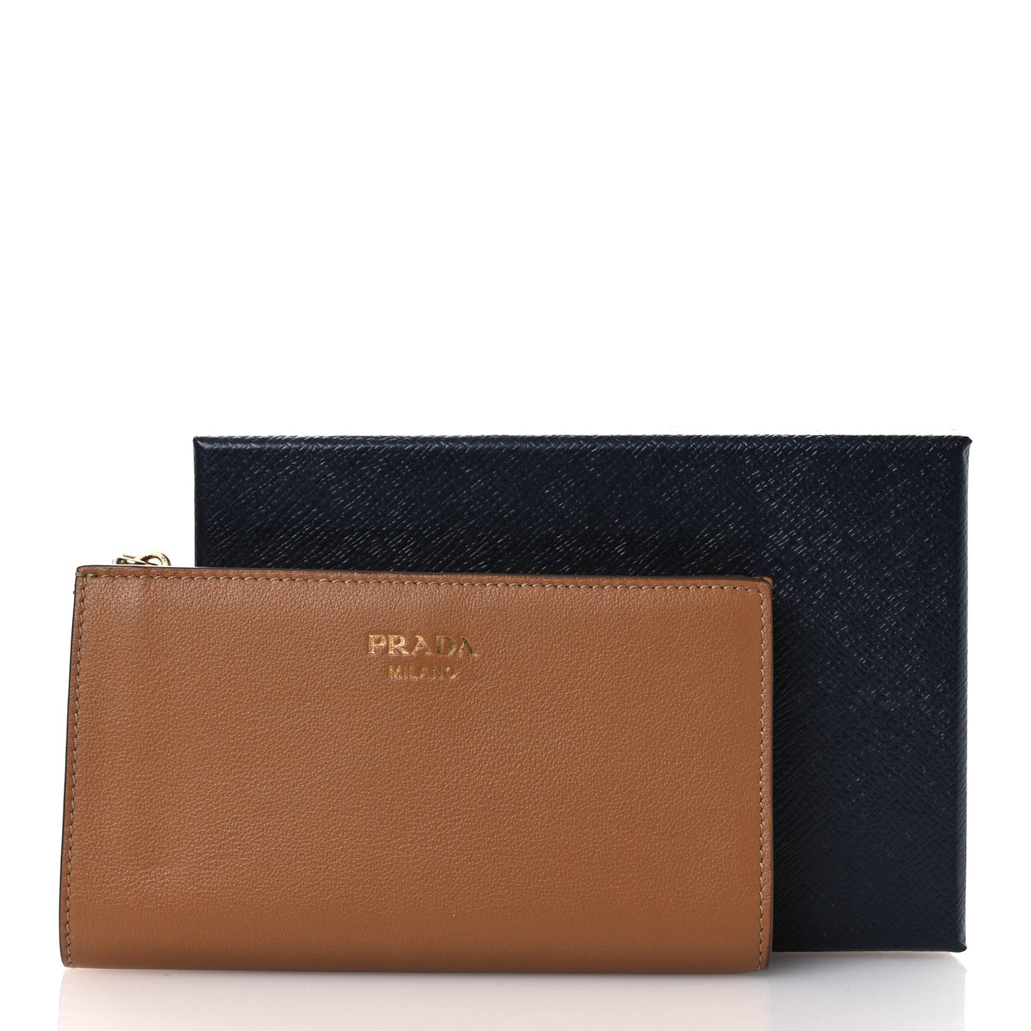 Soft Calfskin Continental Zip Wallet Caramel