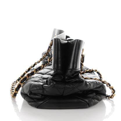 Chanel Calfskin Quilted Large Soft Elegance Tote Black 8 of 9