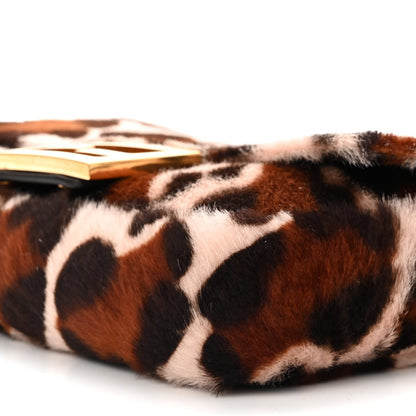Fendi Calf Hair Leopard Print Mini Baguette Pink Brown 11 of 11