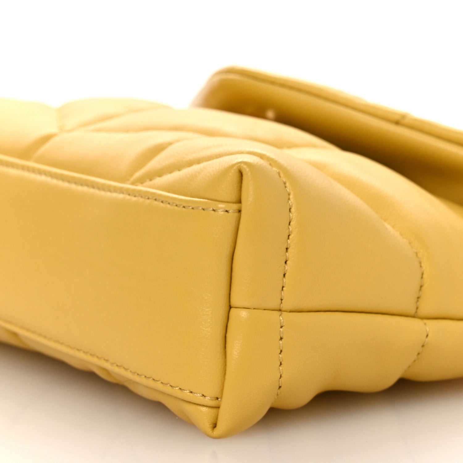 Saint Laurent Lambskin Monogram Loulou Puffer Pouch Clutch Sunflower 11 of 12