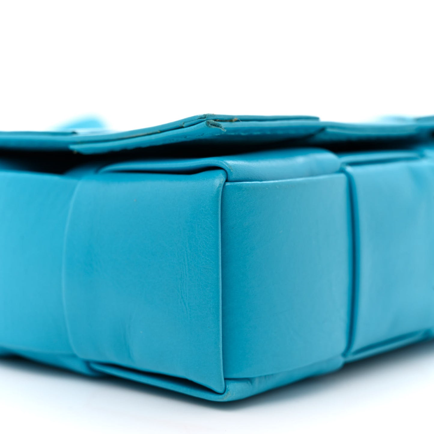 Paper Calfskin Maxi Intreccio Small Cassette Crossbody Bag Pool