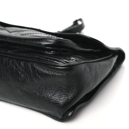 Saint Laurent Crinkled Calfskin Matelasse Monogram Medium Niki Chain Satchel Black 9 of 10