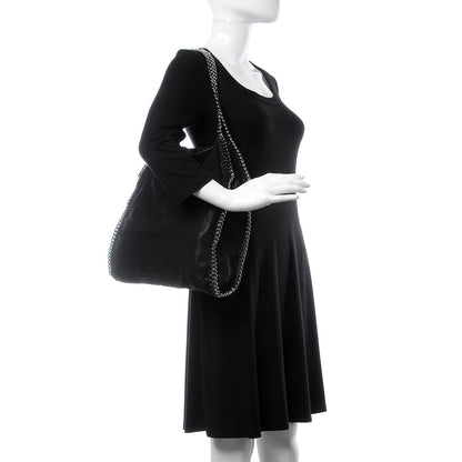 Stella McCartney Shaggy Deer Small Falabella Fold Over Tote Black 2 of 8