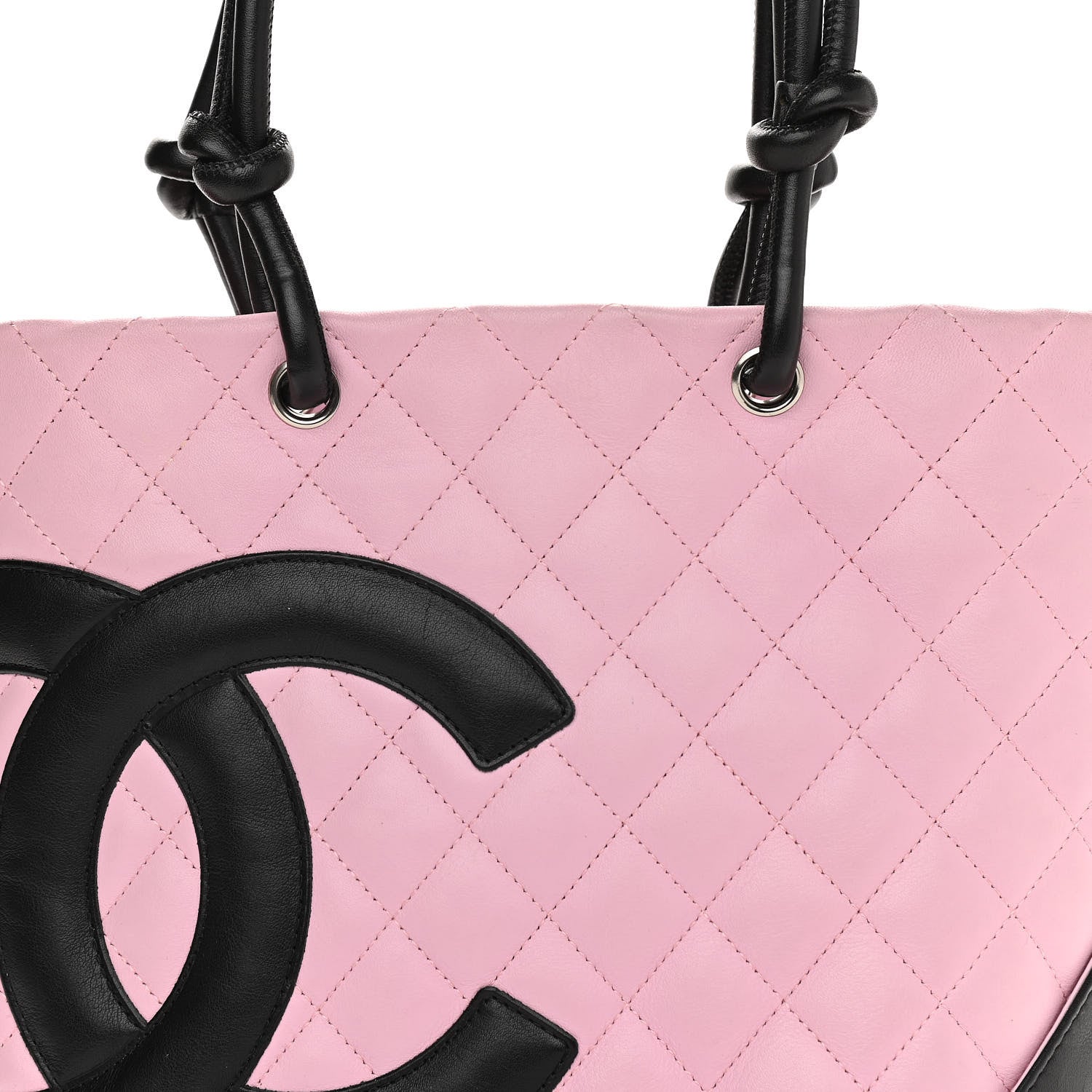 Chanel Calfskin Quilted Medium Cambon Tote Pink Black 8 of 17