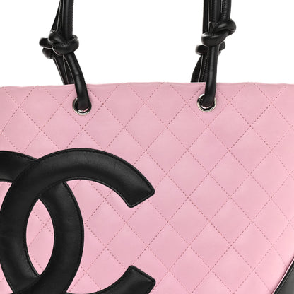 Chanel Calfskin Quilted Medium Cambon Tote Pink Black 8 of 17
