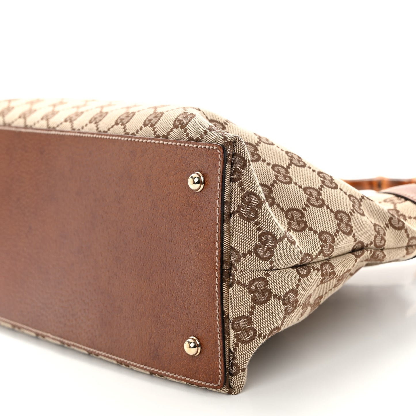 Monogram Bamboo Handle Bag Brown