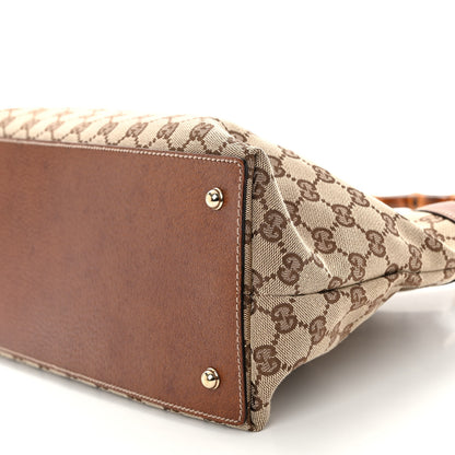 Gucci Monogram Bamboo Handle Bag Brown 9 of 10