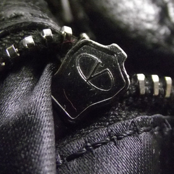 Leather Rosette Tote Black