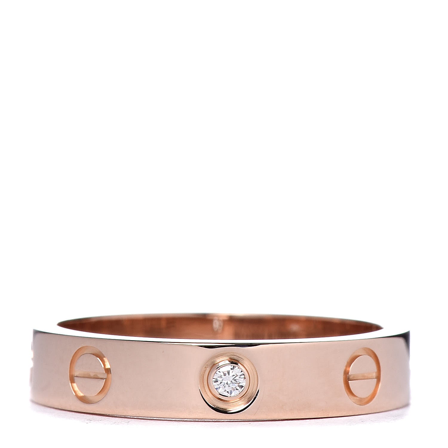 Cartier 18K Pink Gold Diamond 4mm LOVE Wedding Band Ring 54 6.75 1 of 6
