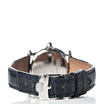 Chopard Stainless Steel Alligator Diamond 26mm Happy Sport Moon Star Quartz Watch Black 4 of 8