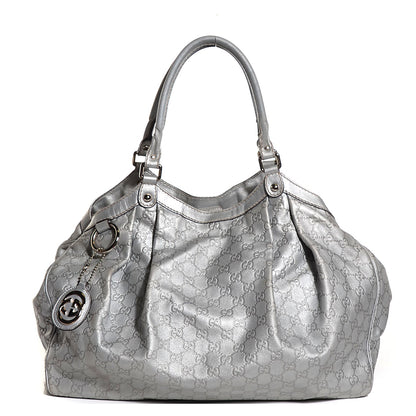 Gucci Guccissima Large Sukey Tote Silver 1 of 7