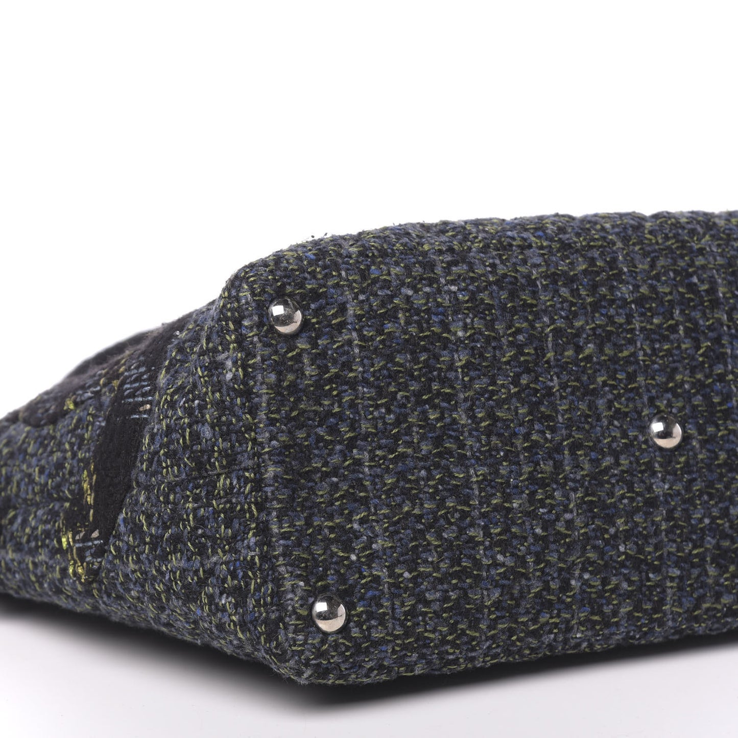 Tweed Quilted Large Cambon Tote Blue