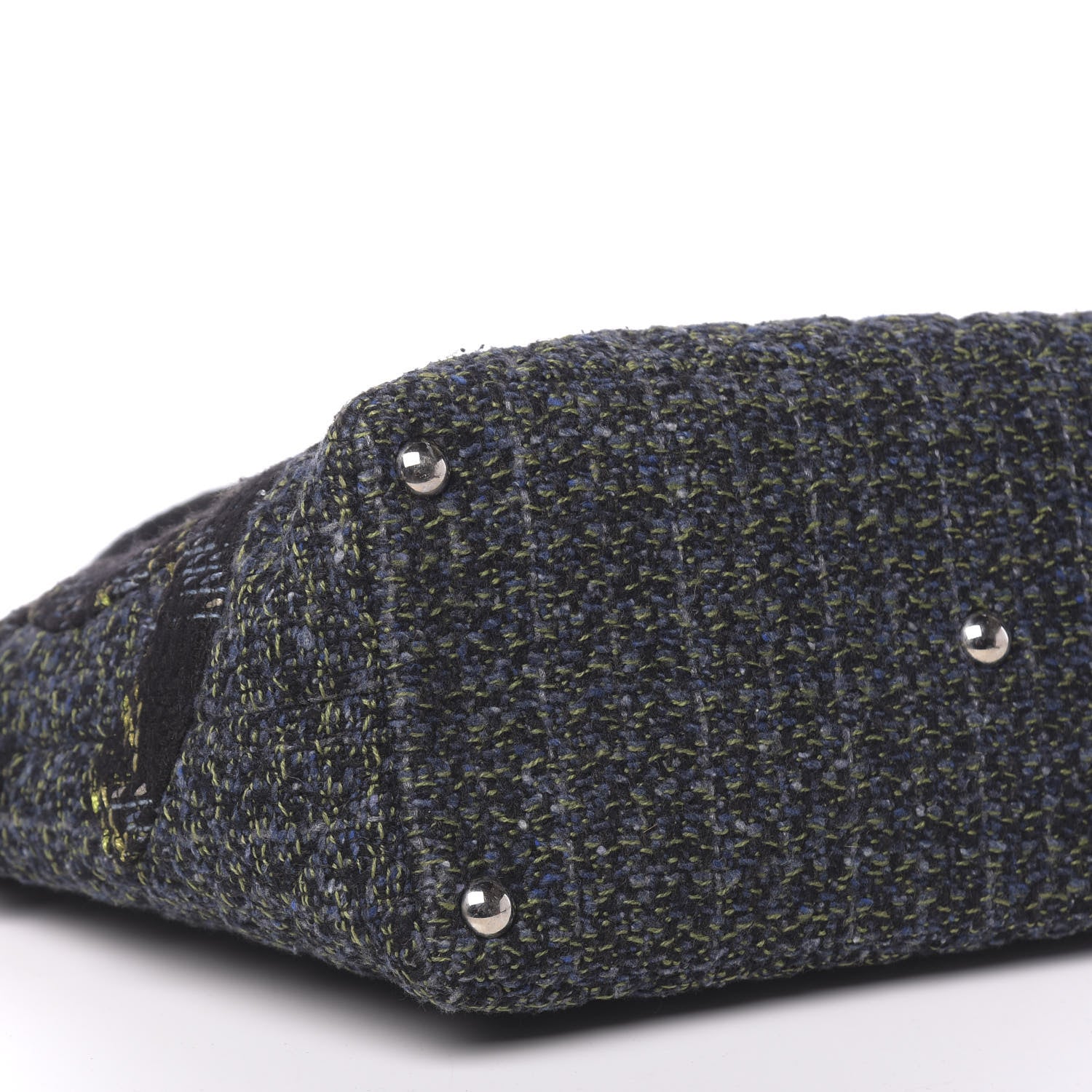 Chanel Tweed Quilted Large Cambon Tote Blue 9 of 10