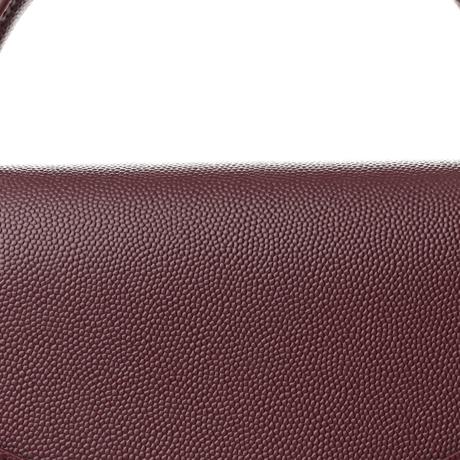 Saint Laurent Grain de Poudre Medium Classic Monogram Cassandra Top Handle Rouge Legion 9 of 12