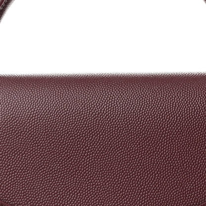 Saint Laurent Grain de Poudre Medium Classic Monogram Cassandra Top Handle Rouge Legion 9 of 12