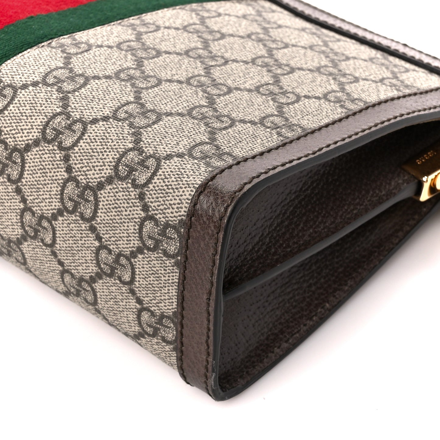 GG Supreme Monogram Web Small Ophidia Chain Shoulder Bag Brown