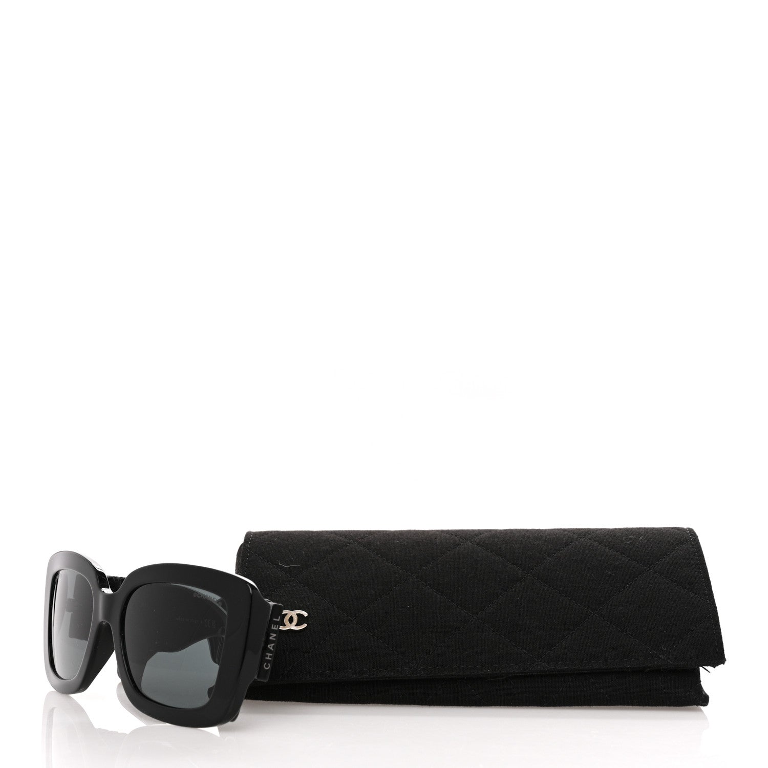 Chanel Acetate Calfskin Polarized Square Sunglasses 5473-Q-A Black 9 of 9