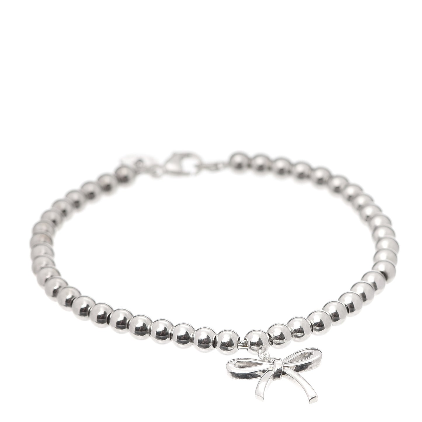 Sterling Silver 4mm Bow Bead Bracelet