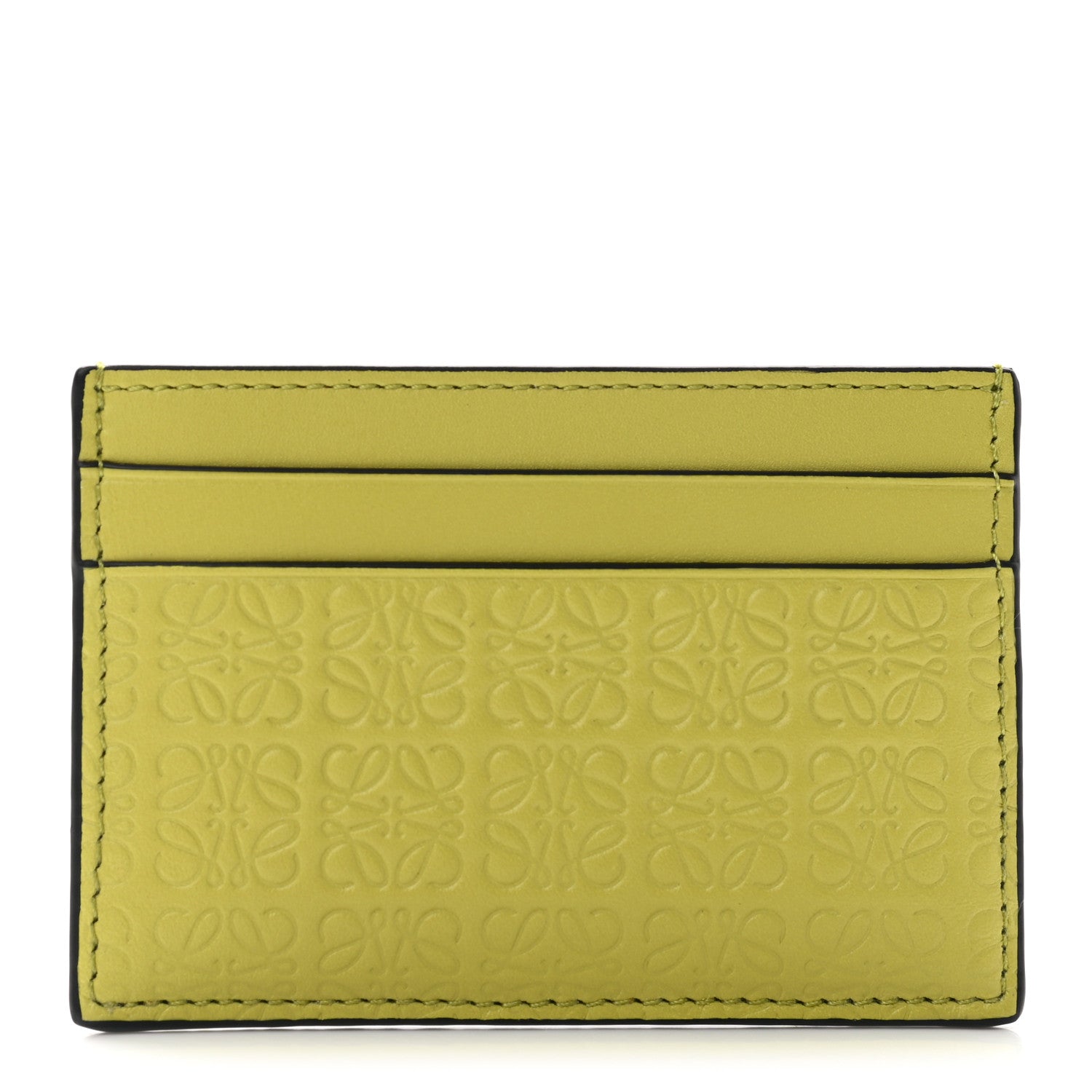 Loewe Calfskin Embossed Anagram Cardholder Lime Yellow 1 of 8