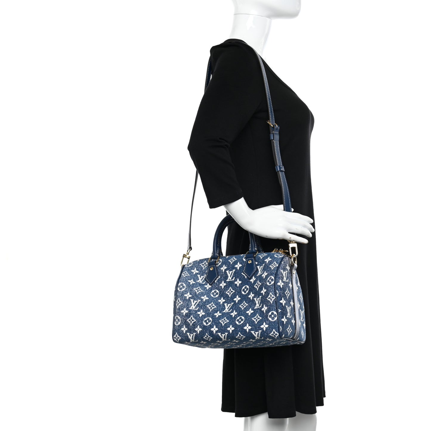 Monogram Jacquard Denim Speedy Bandouliere 25 Bleu