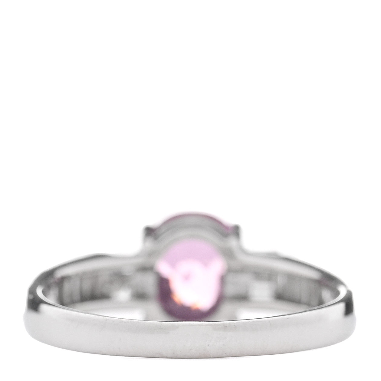 Platinum Diamond Pink Sapphire .31ctw Solitaire Half Band Ring 56 7.5