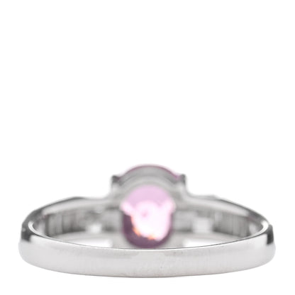 Parker & West by FASHIONPHILE Platinum Diamond Pink Sapphire .31ctw Solitaire Half Band Ring 56 7.5 3 of 5