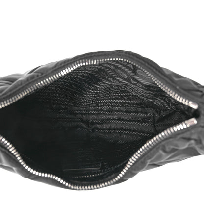 Prada Re-Nylon Triangle Padded Patchwork Shoulder Bag Black 5 of 11