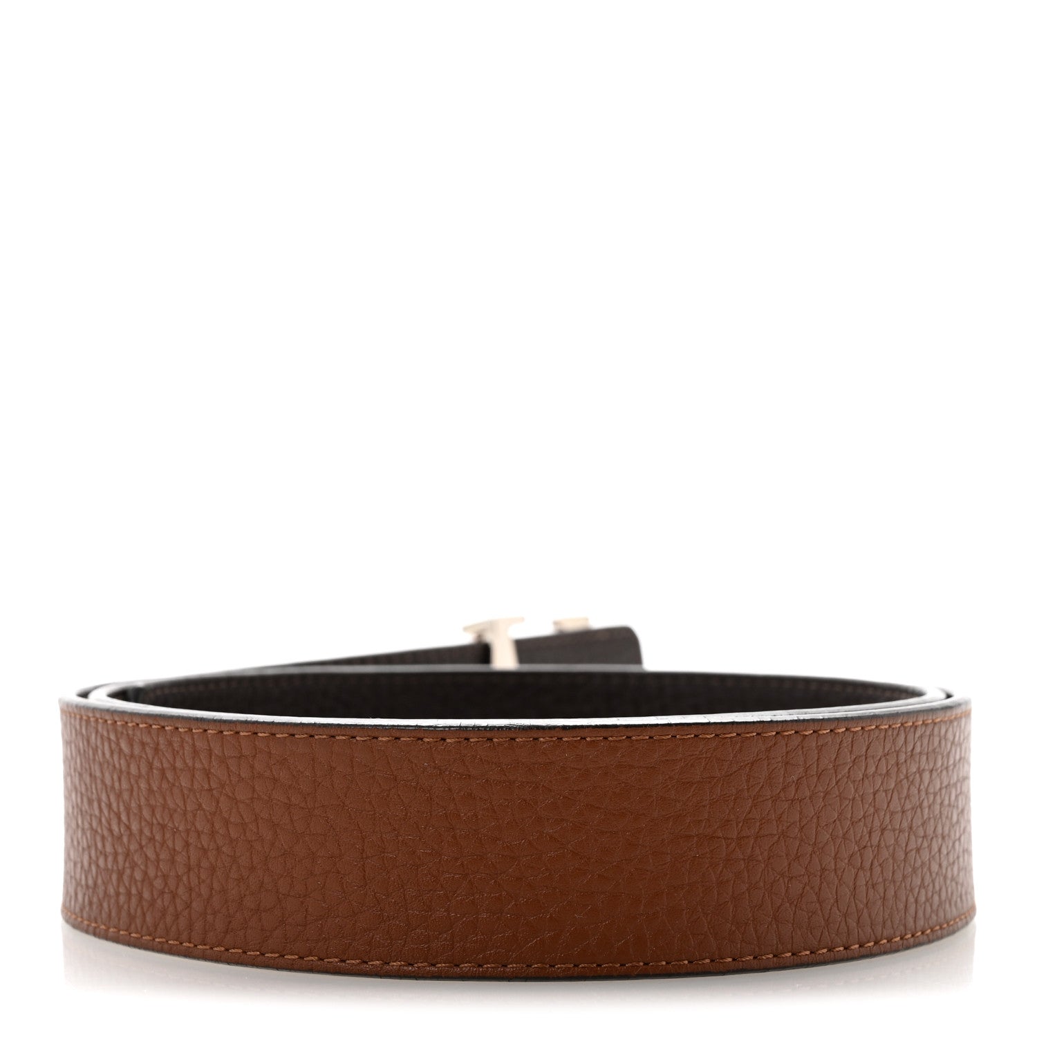 Louis Vuitton Taurillon Calfskin 30mm LV Initiales Reversible Belt 95 38 Brown Dark Brown 4 of 10