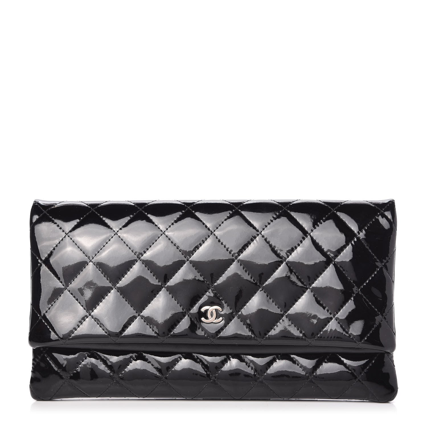 Chanel Patent Calfskin Quilted Beauty CC Clutch Black 1 of 11