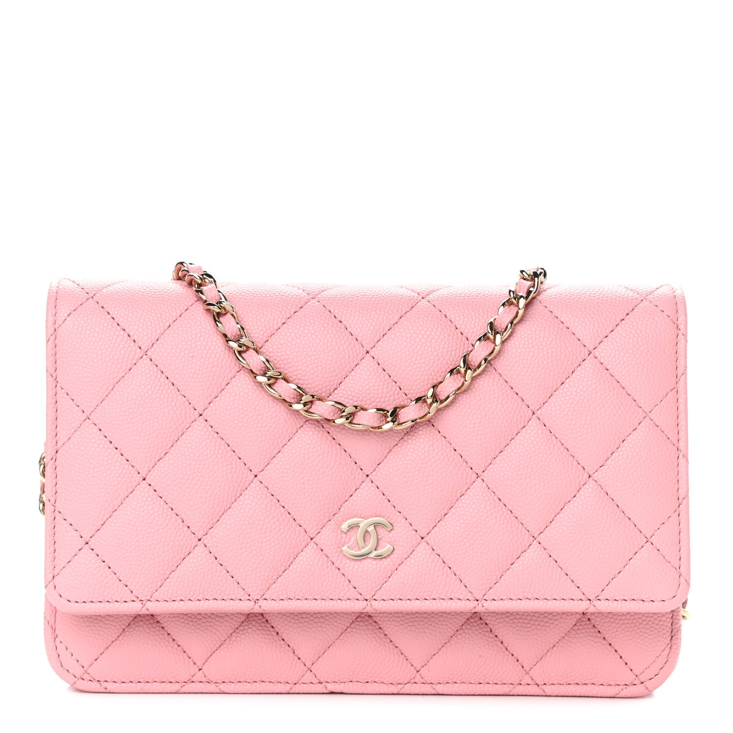 Chanel Caviar Quilted Wallet on Chain WOC Pink 1 of 10