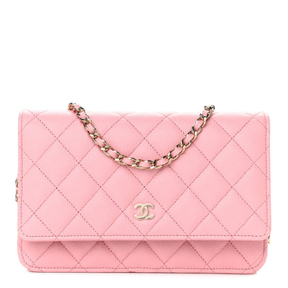 Chanel Caviar Quilted Wallet on Chain WOC Pink 1 of 10