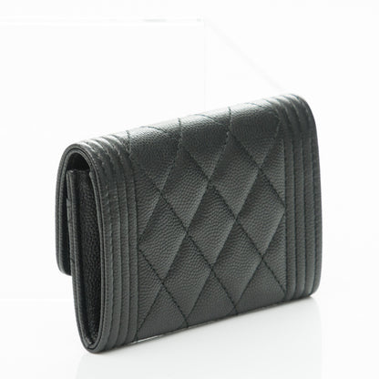 Chanel Caviar Quilted Boy Flap Card Holder So Black 3 of 8