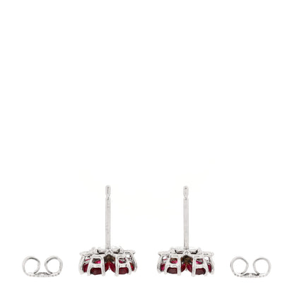 Harry Winston Platinum Ruby Diamond Forget Me Not Earrings 3 of 4