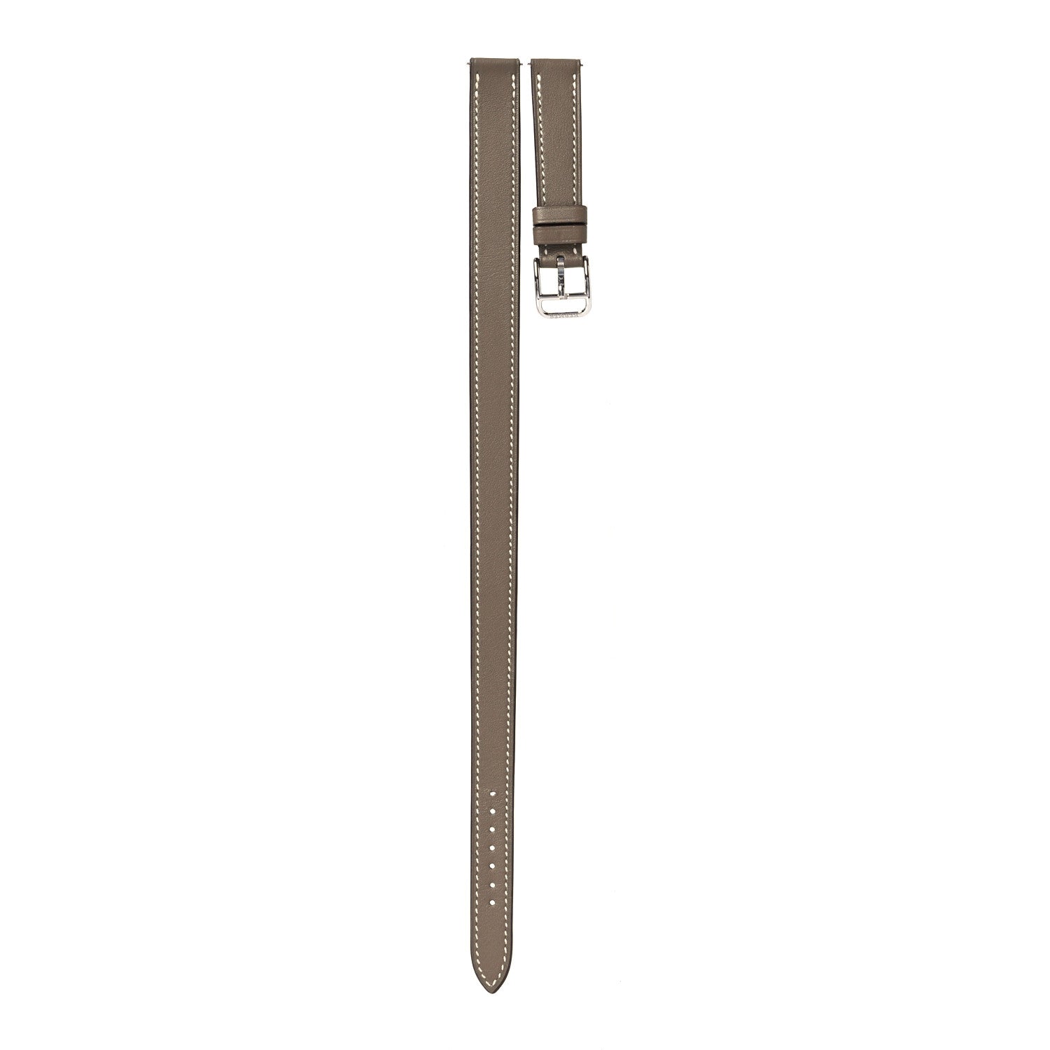 Hermes Swift Heure H Hour Mini 17mm Watch Double Tour Strap Etoupe 1 of 8