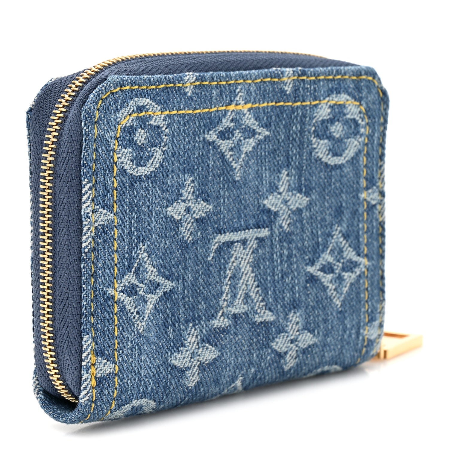 Louis Vuitton Denim Monogram Zippy Coin Purse Blue 3 of 7
