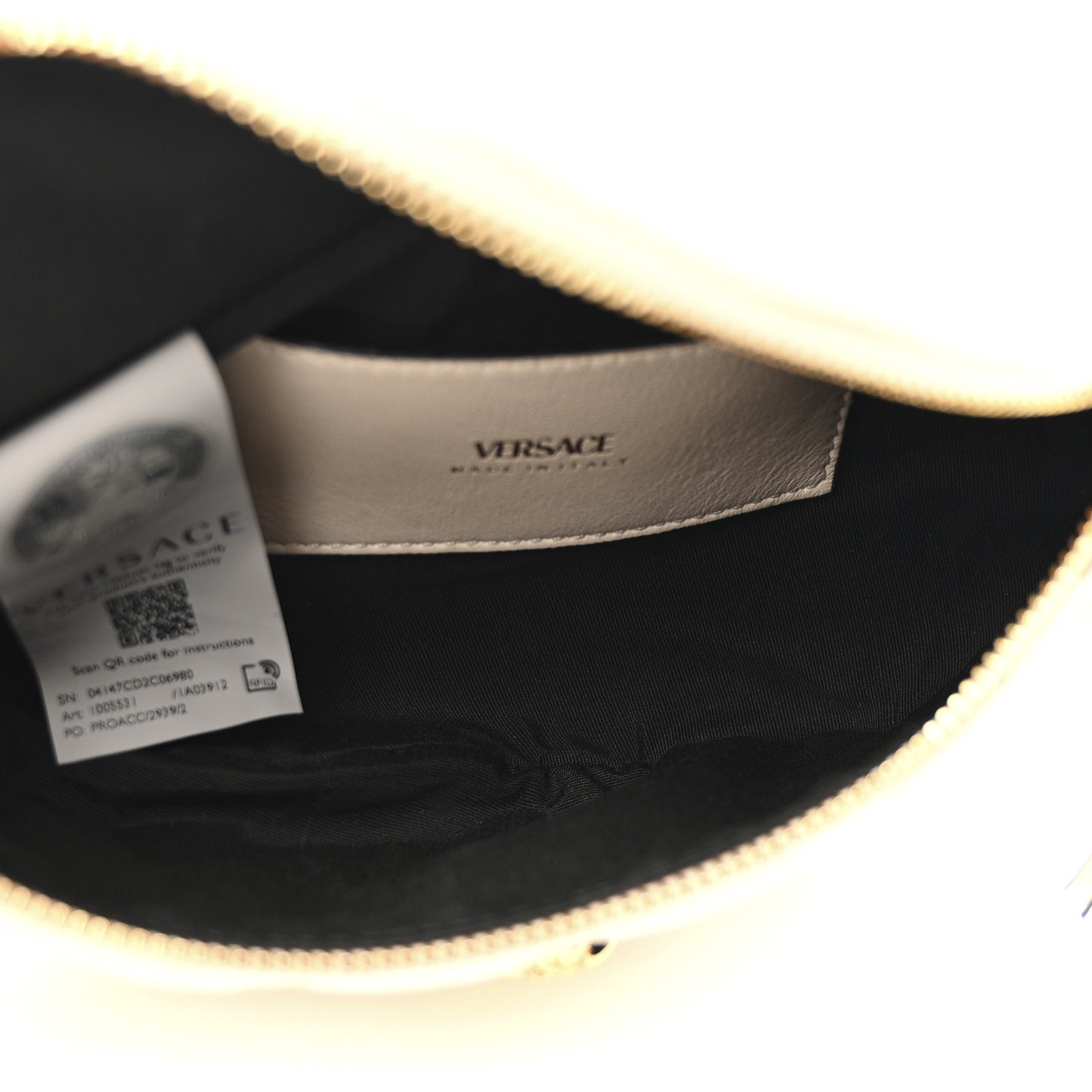 Nappa Quilted Medusa Belt Bag White