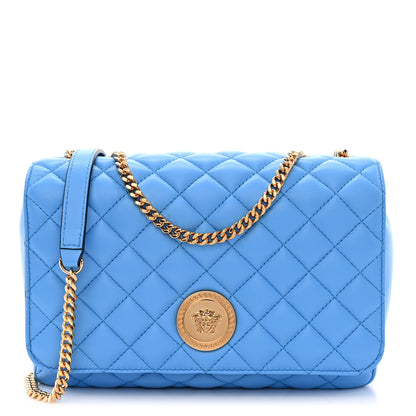 Versace Nappa Quilted Medusa Chain Crossbody Blue 1 of 9