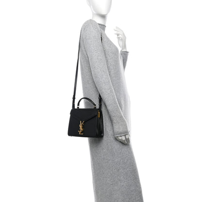 Saint Laurent Grain de Poudre Mini Classic Monogram Cassandra Top Handle Black 2 of 10