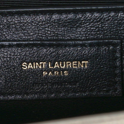 Saint Laurent Grain De Poudre Textured Mixed Matelasse Medium Triquilt Monogram Satchel Crema Soft 7 of 11